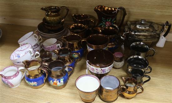 A collection of Sunderland and other lustre ware